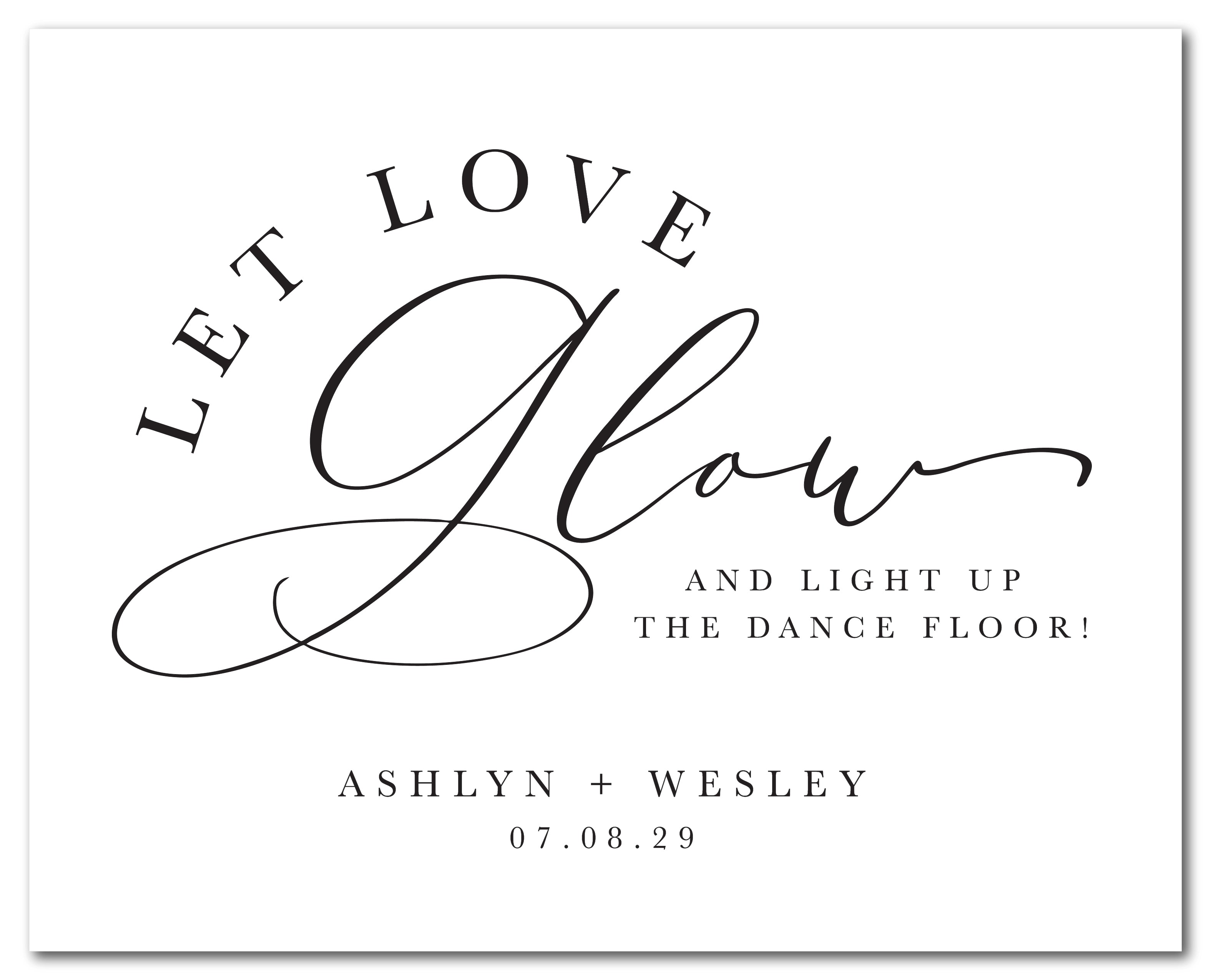 Let Love Glow Light up the Dance Floor . Wedding Glow Sticks for