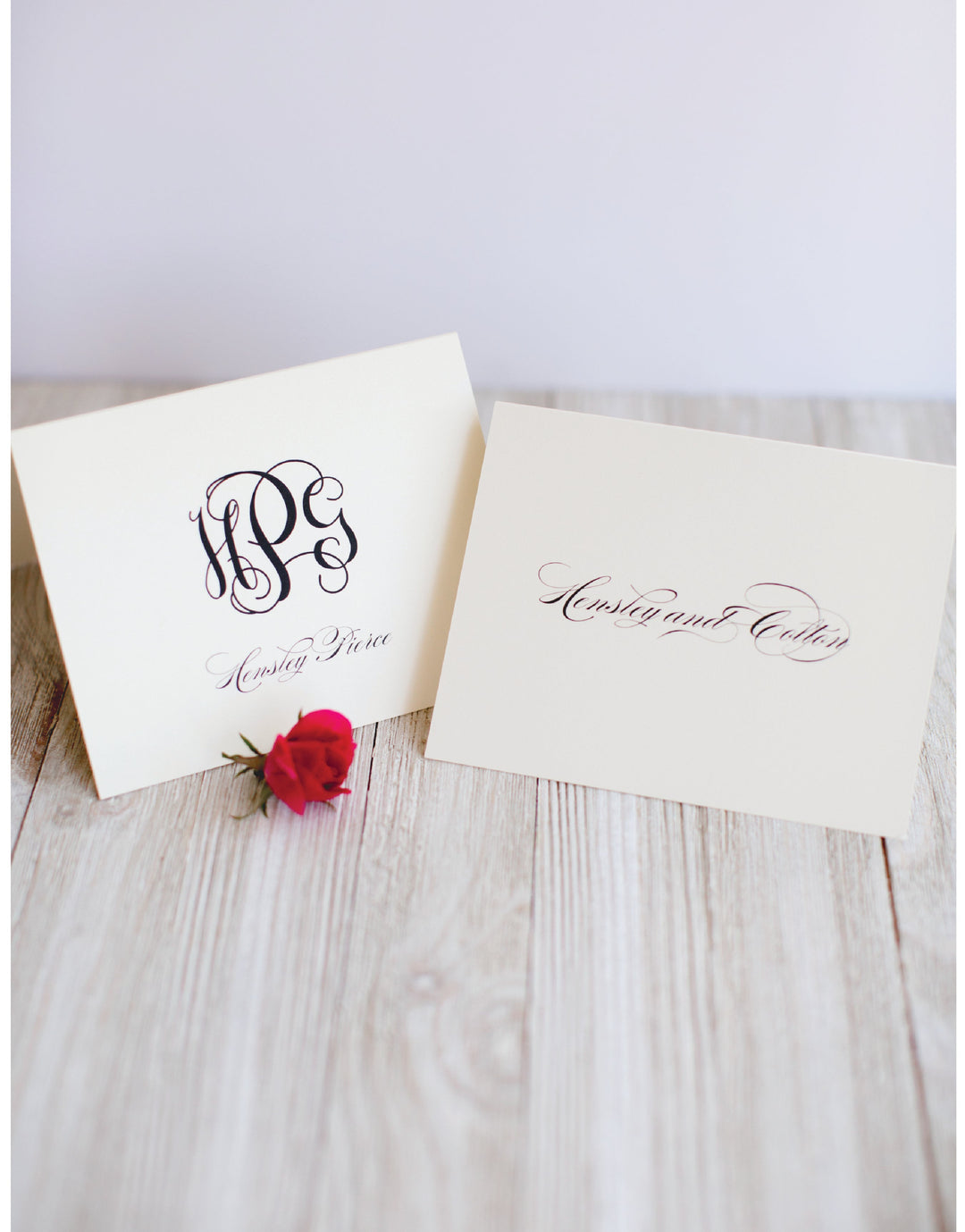 The Script Initials Folded Note Card