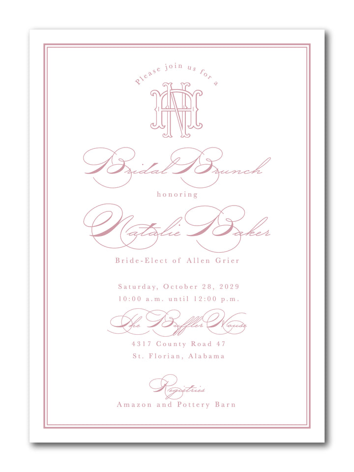 The Natalie Bridal Shower Invitation