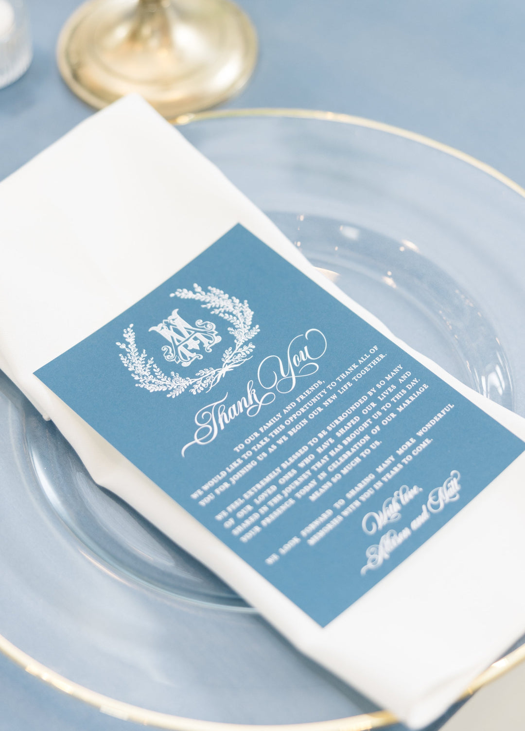 The Anna Thank You Place Setting Card