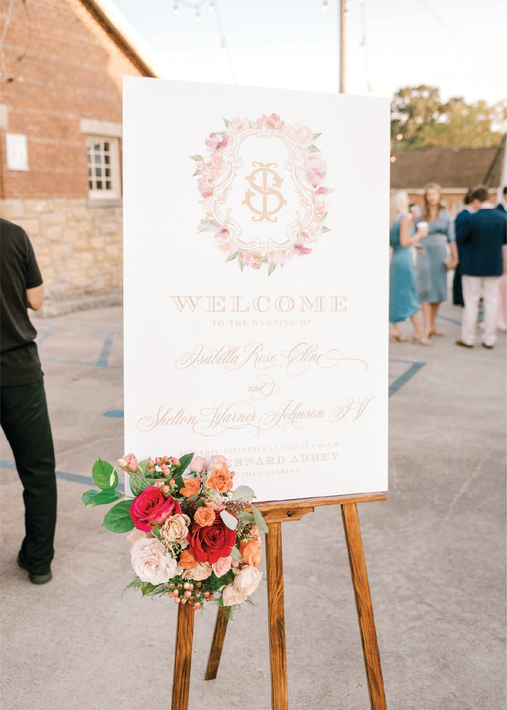 The Sam Rehearsal Dinner Welcome Sign