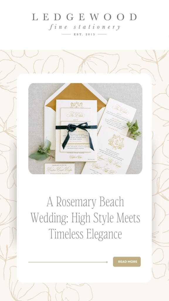 Custom Wedding Invitations | Rosemary Beach Wedding