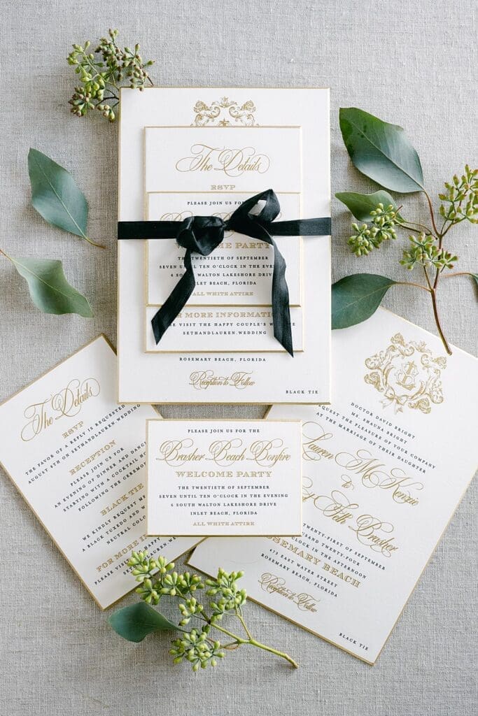 Custom Wedding Invitations | Rosemary Beach Wedding