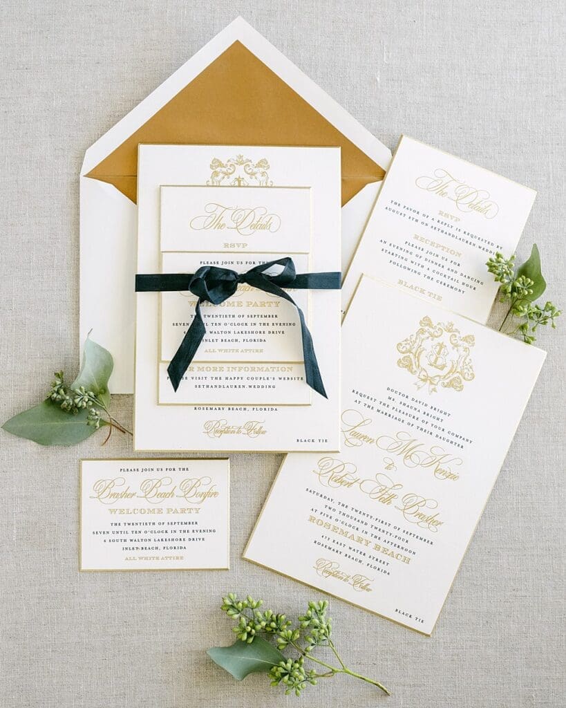 Custom Wedding Invitations | Rosemary Beach Wedding