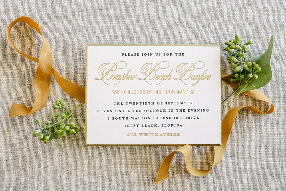 Custom Wedding Invitations | Rosemary Beach Wedding