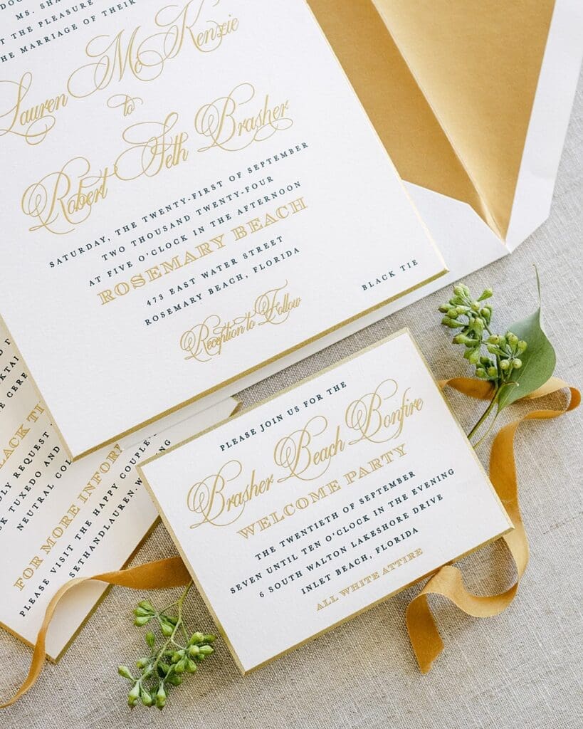 Custom Wedding Invitations | Rosemary Beach Wedding