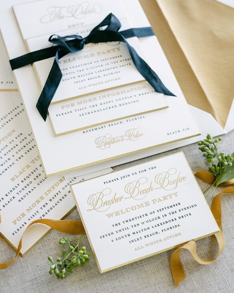 Custom Wedding Invitations | Rosemary Beach Wedding